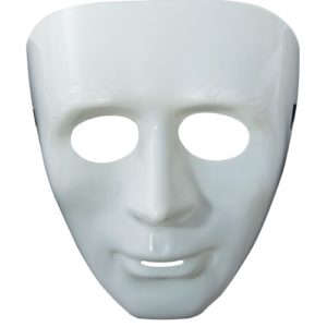 Masque adulte rigide - visage blanc