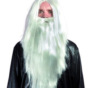 Perruque et barbe mage - blanc
