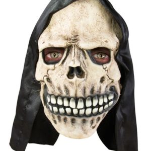 Masque adulte latex squelette avec cagoule