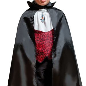 Cape tissu enfant polyester - noir - 67 cm (+ col)