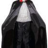 Cape tissu polyester satinÈ - noir - col rouge - 1.40 m (+ col)