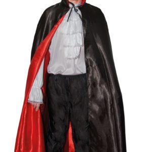 Cape tissu polyester satinÈ - rÈversible - noir et rouge - 1.40 m (+ col)