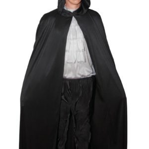 Cape tissu avec capuche - noir - 1.50 m (+ capuche)