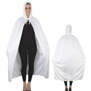 Cape tissu velours avec capuche - blanc - 1.40 m (+ capuche)