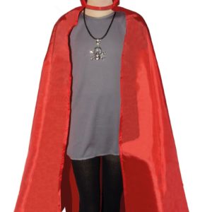 Cape tissu enfant polyester - rouge - 90 cm (+ col)