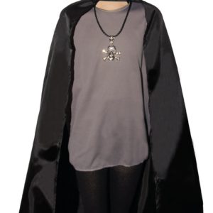 Cape tissu enfant polyester - noir - 90 cm (+ col)