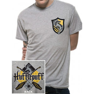 T-Shirt Harry Potter Poufsouffle Gris Chine : L