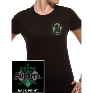 T-Shirt Femme Harry Potter Serpentard Noir Manches Courtes : L