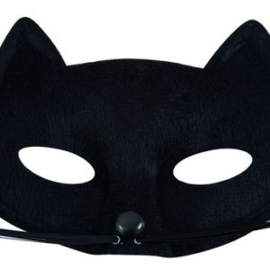 Loup tissu chat avec moustache - noir