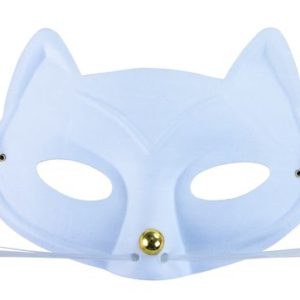 Loup tissu chat avec moustache - blanc