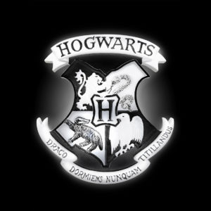 Lampe d'Ambiance Harry Potter Blason Poudlard Noire et Blanche