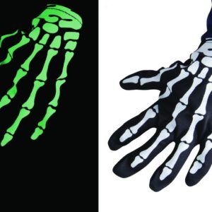 Gants noirs impression squelette - enfant - la paire