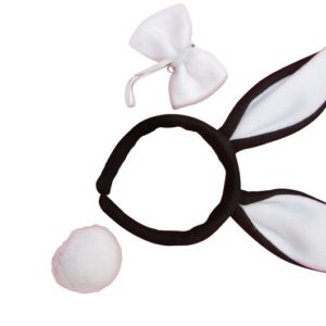 Set de lapin - noir et blanc - serre-tÍte, queue et núud papillon