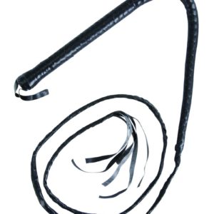 Fouet long - imitation cuir - noir - 2 m