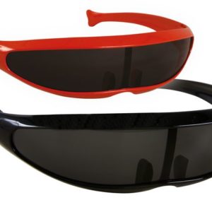 Lunettes plastique - bandeau - couleurs assorties (noir et rouge)