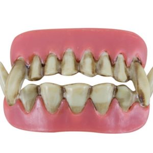Dentier rigide avec p‚te - double -  loup garou