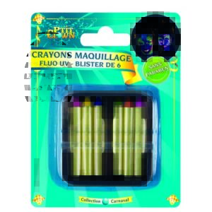 Crayon maquillage fluo UV - blister de 6 (1.6 gr)