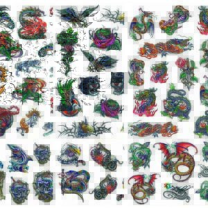 Tatouage petit modËle - grande + petite planche - 3 modËles assortis