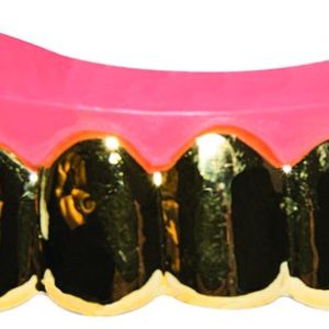 Dentier rigide avec p‚te - dents or