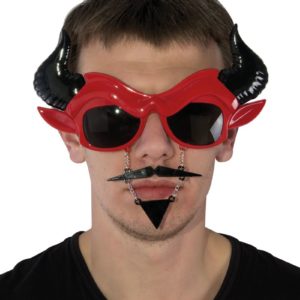 Lunettes plastique - diable avec moustache et barbichette