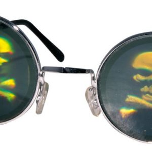 Lunettes mÈtal rondes avec hologramme - tÍte de mort