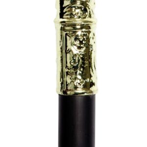 Canne noire avec pommeau or dÈcorÈ - 92 cm