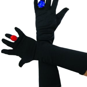 Gants longs - 40 cm - noir satinÈ - la paire