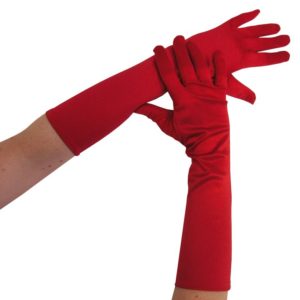 Gants longs - 40 cm - rouge satinÈ - la paire