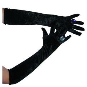 Gants longs - 53 cm - velours noir - la paire
