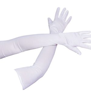 Gants longs - 56 cm - blanc - la paire
