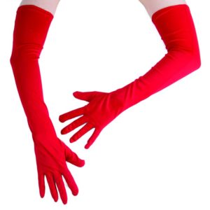 Gants longs - 56 cm - rouge - la paire