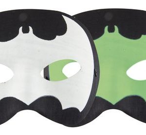 Loup tissu noir avec chauve-souris phospho