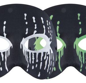 Loup tissu noir avec yeux sanglants phospho