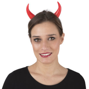 Serre-tÍte de diable - plastique - petites cornes - rouge