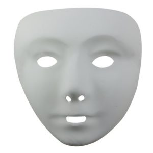 Masque adulte blanc PVC - taille 1