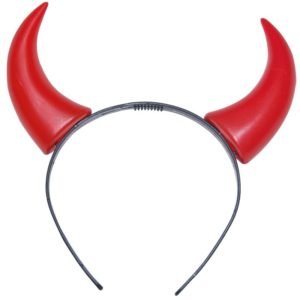 Serre-tÍte de diable - plastique - grandes cornes - rouge
