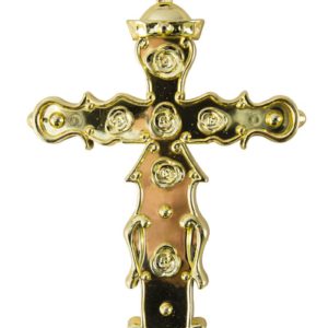 Croix de pape - plastique - or - 15 cm