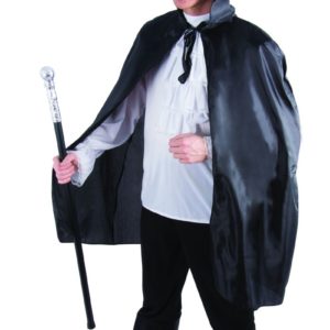 Cape tissu avec capuche - noir - 0.90 m (+ capuche)