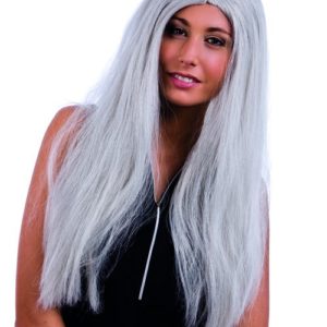 Perruque CINDY - longue raide - 0.60 m - gris