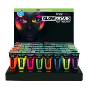 PrÈsentoir de 48 fards phospho UV - 13 ml - 8 couleurs assorties