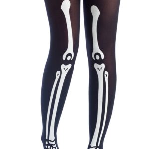 Collant noir - impression squelette