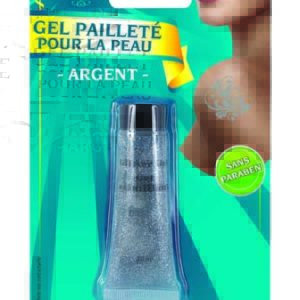 Gel pailletÈ pour la peau - tube 20 ml - argent