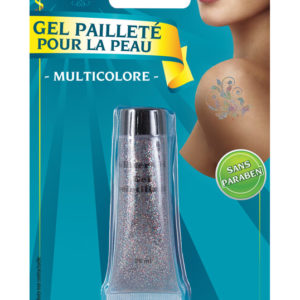 Gel pailletÈ pour la peau - tube 20 ml - multicolore