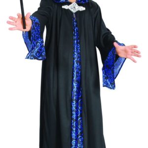 Costume enfant sorcier noir et bleu - S