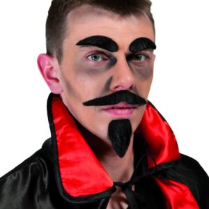 Moustache + barbichette + sourcils diable - noir