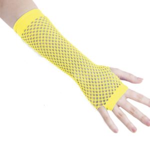 Mitaines longues - rÈsille - jaune fluo - la paire