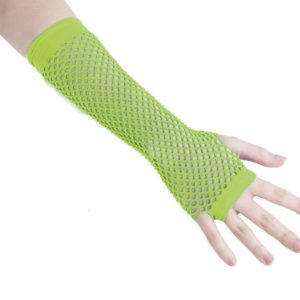 Mitaines longues - rÈsille - vert fluo - la paire