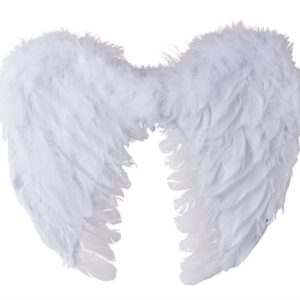 Ailes d'ange en plumes - 40 x 32 cm - blanc