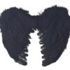 Ailes d'ange en plumes - 40 x 32 cm - noir