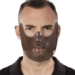 Masque adulte rigide - 1/2 visage "horreur"